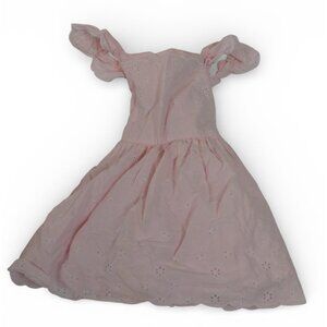 Cat & Jack Girls Pink Eyelet Dress 4T Flutter Sleeve Summer Cotton Twirl